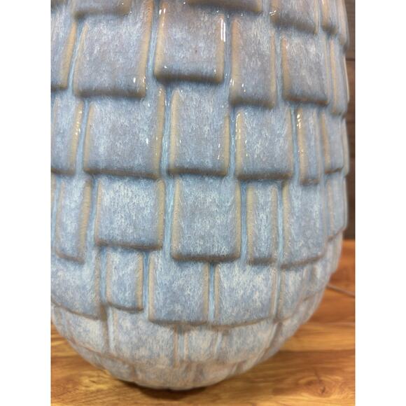 Uttermost Talima Blue Crackle Glaze Ceramic Table Lamp 29” Brushed Nickel - Picture 10 of 13